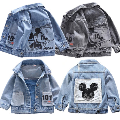 Mickey Denim Jacket Fashion Coats Children Clothing