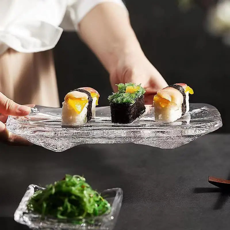 Japanese Glass Sashimi Plate