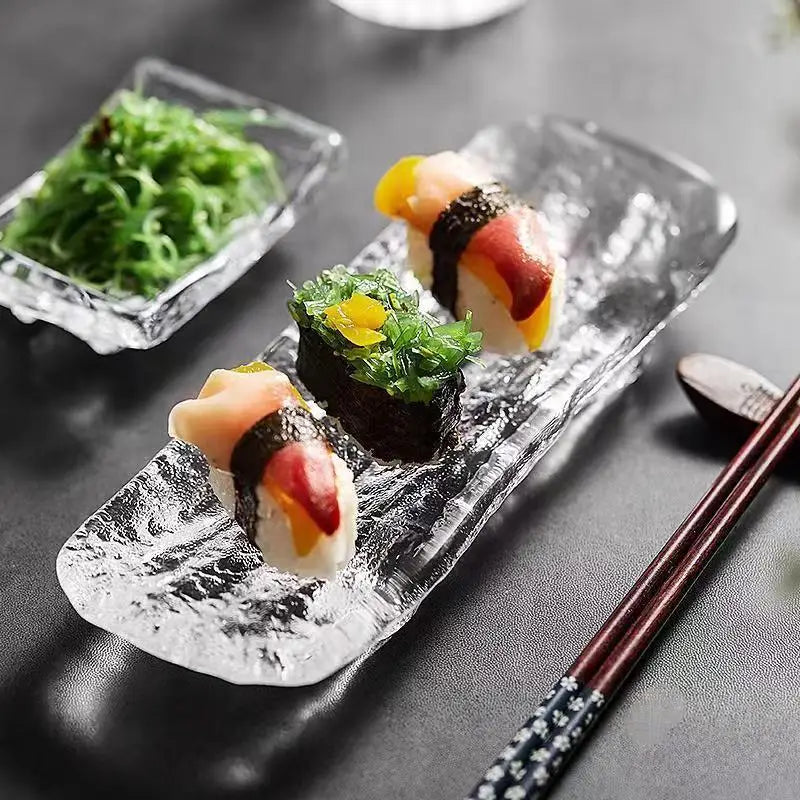 Japanese Glass Sashimi Plate