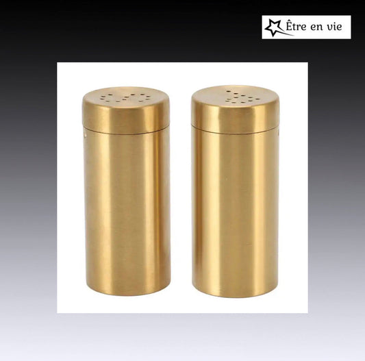 2PCs Gold Spice Jar Stainless Steel