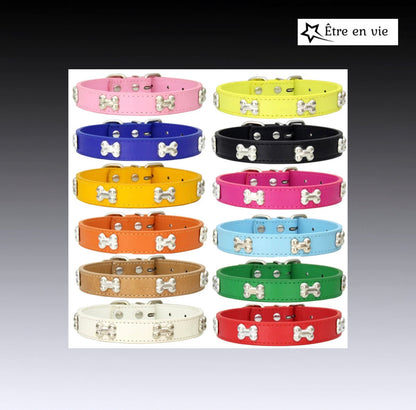 Bone Leather Durable Pet Collars