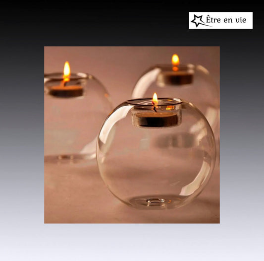 Exquisite Round Hollow Glass Candle