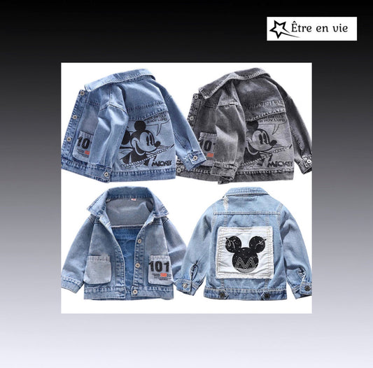 Mickey Denim Jacket Fashion Coats Children Vêtements