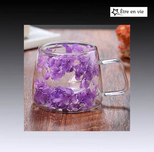 Real Flower Glass Cup 200 ml