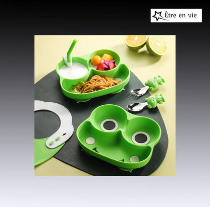 Set di piatti in silicone da 4 pezzi per bambini