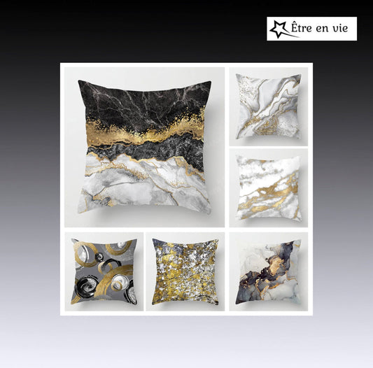 Cubierta de almohada de diseño de mármol abstracto