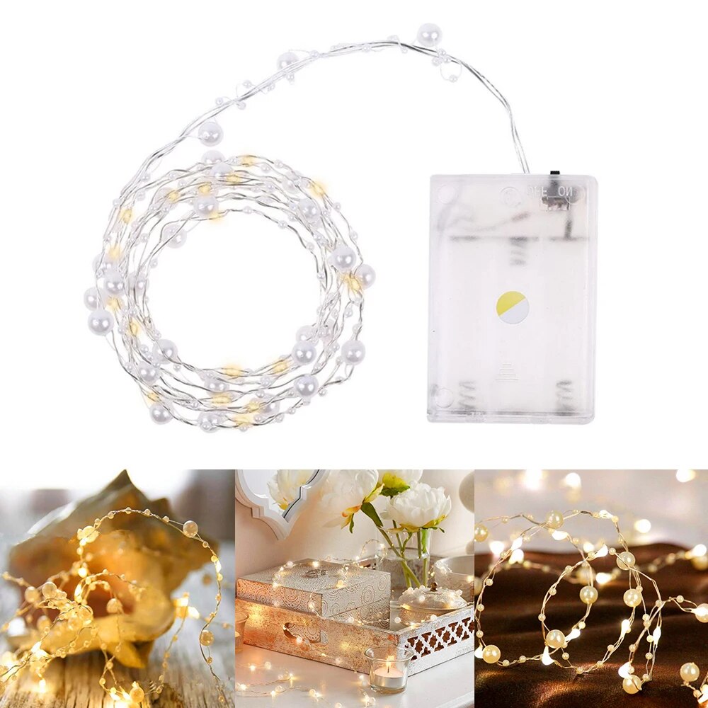  LED Pearl Copper Wire String Lights