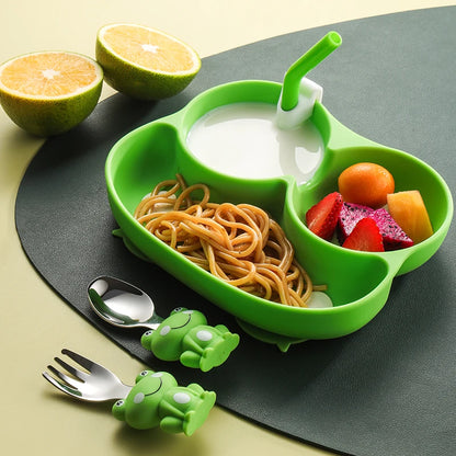 Set di piatti in silicone da 4 pezzi per bambini