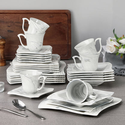 Grey Marble Porcelain Dinnerware Set