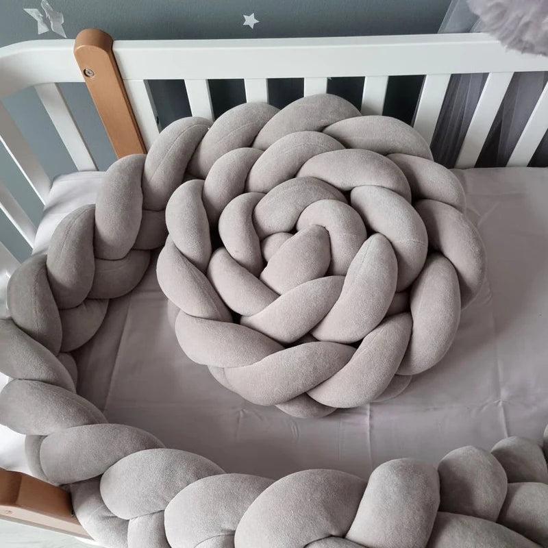 Baby Bumper Bed Braid Knot Oreiller