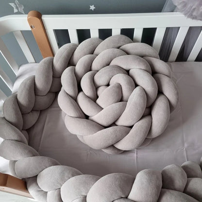 Baby Bumper Bed Braid Knot Pillow