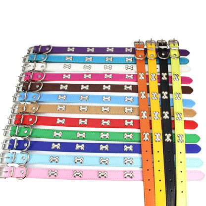 Bone Leather Durable Pet Collars