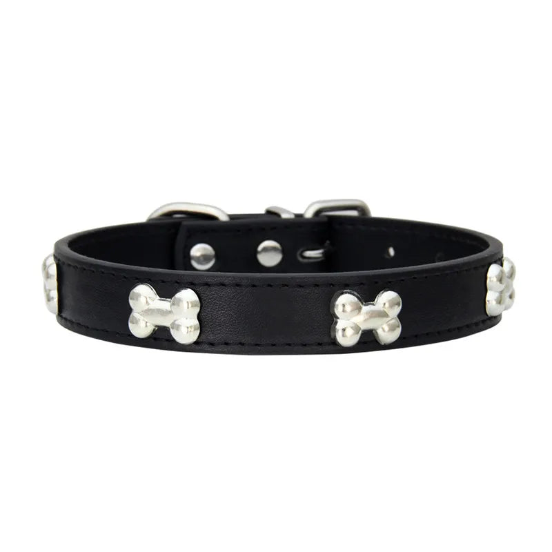 Bone Leather Durable Pet Collars