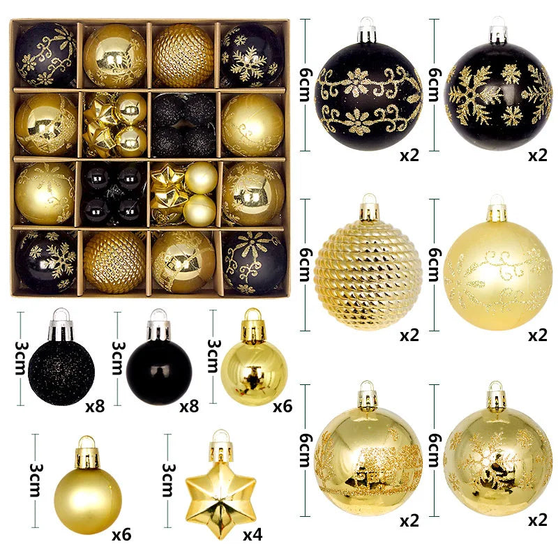 44pcs Baubles de árbol de Navidad