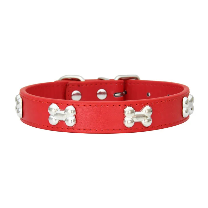 Bone Leather Durable Pet Collars