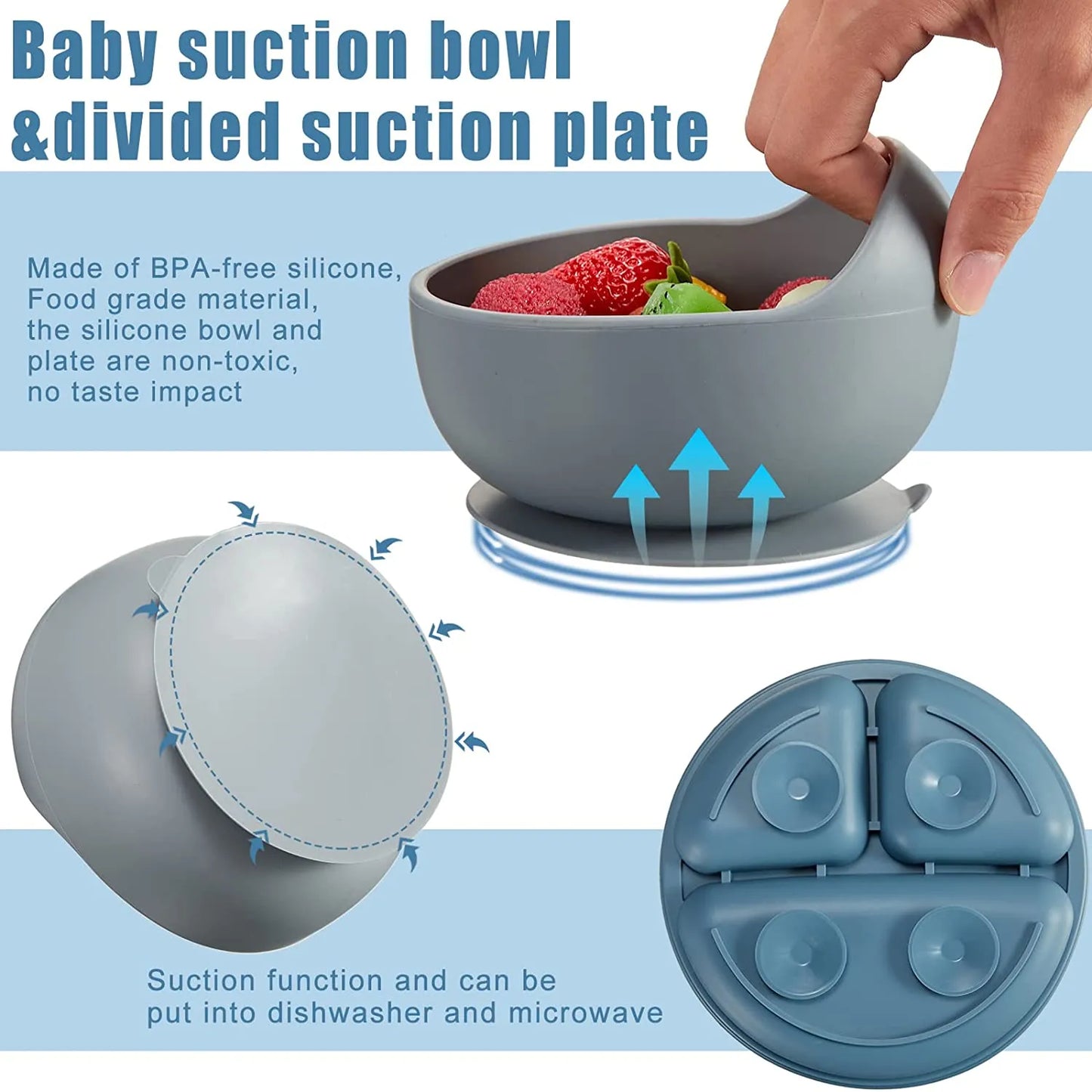 Assiettes de bébé en silicone