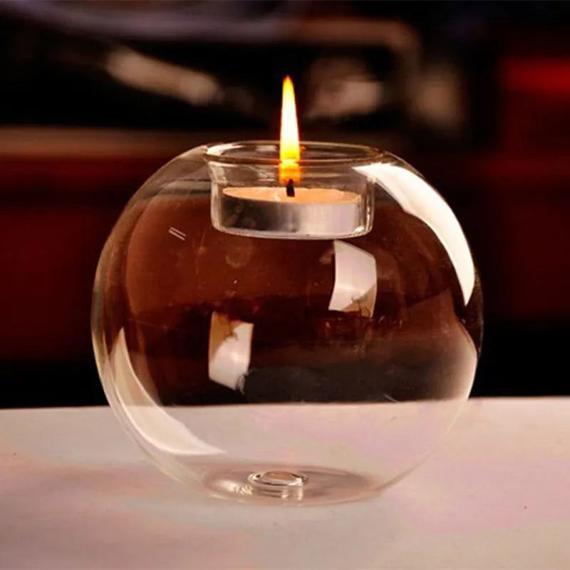 Squisita candela di vetro vuoto rotondo