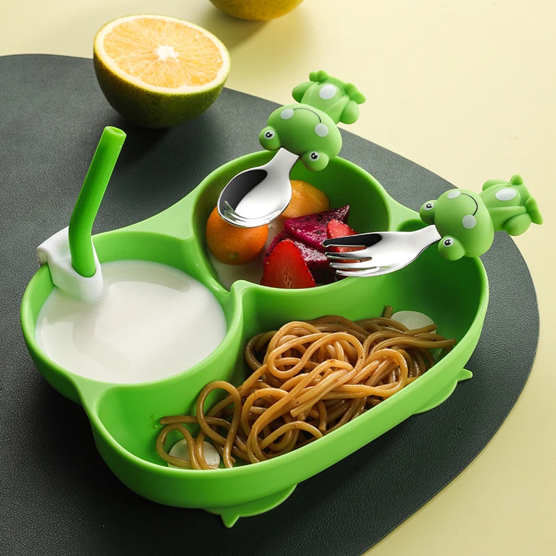 Set di piatti in silicone da 4 pezzi per bambini