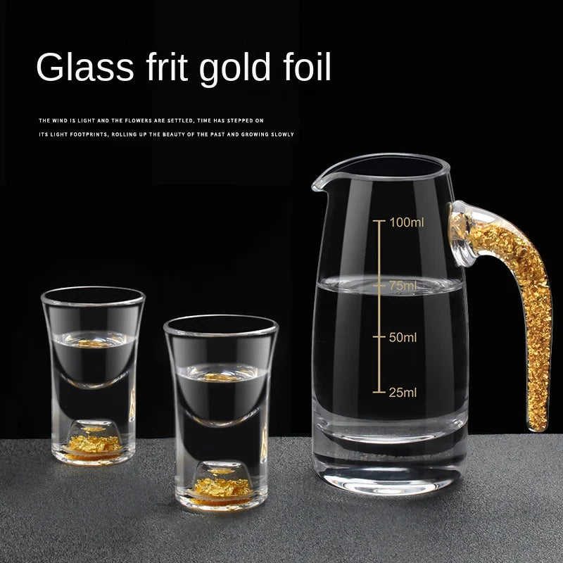 7PCs Set Transparent Gold Foil Glass